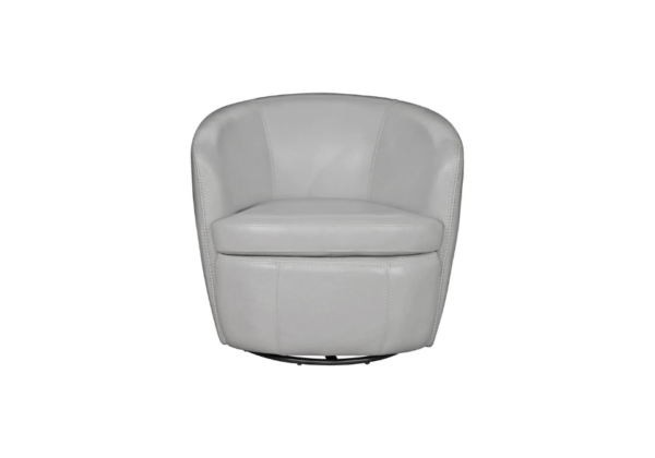 Derby Light Gray Swivel Club Chair - Image 3