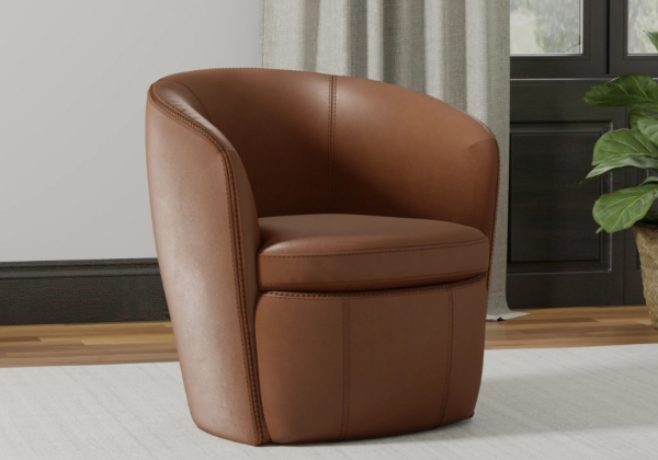 Derby Brown Swivel Club Chair - Image 3