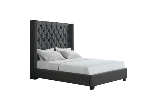 Morrow Charcoal Upholstered Queen Bed