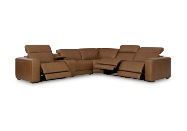 Magic Man Caramel 6-Piece Power Reclining Sectional - Image 2