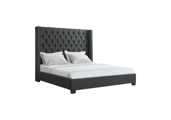 Morrow Charcoal Upholstered King Bed