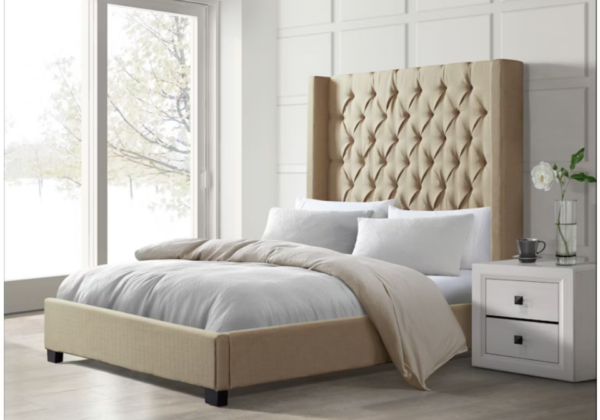 Morrow Natural Upholstered Queen Bed - Image 2