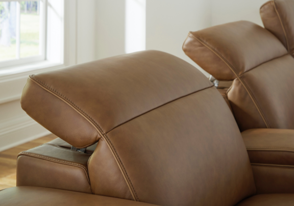 Magic Man Caramel 6-Piece Power Reclining Sectional - Image 5