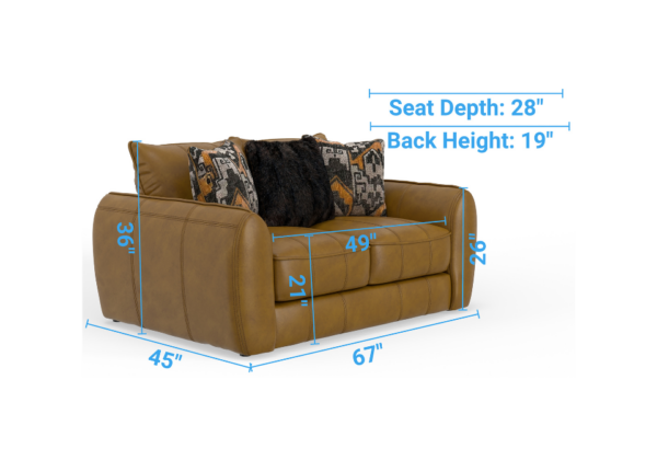 Corvara Caramel Loveseat - Image 4