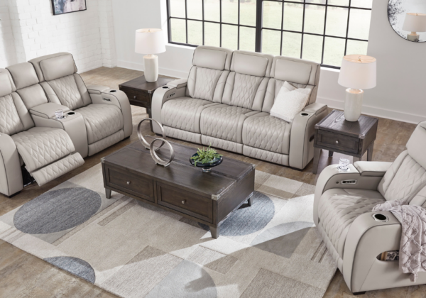 Boyington Gray Power Reclining Sofa Set - Image 4