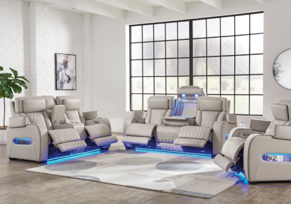 Boyington Gray Power Reclining Sofa Set - Image 3