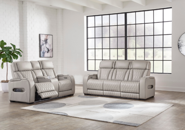 Boyington Gray Power Reclining Sofa Set - Image 2