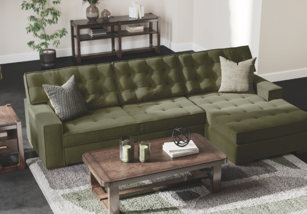 Caspian-Town Olive RAF Sofa Chaise - Image 4