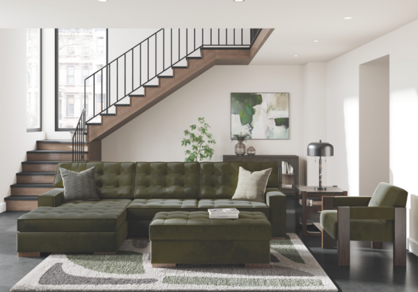 Caspian-Town Olive LAF Sofa Chaise - Image 2