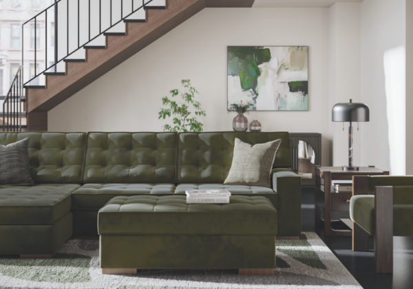 Caspian-Town Olive LAF Sofa Chaise - Image 4