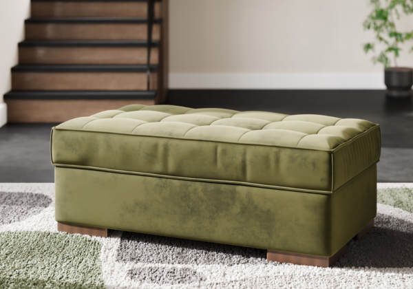 Caspian-Town Olive Ottoman - Image 3