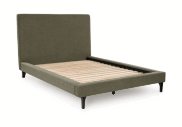 Chirason Green King Upholstered Bed w/ Roll Slats
