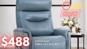 Last Chance Deal! - Casper Blue Power Lift Recliner