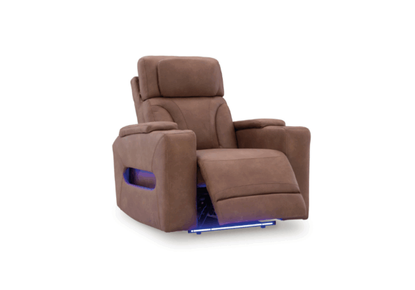 Clean-Slate Caramel Power Recliner w/ Adjustable Headrest - Image 2