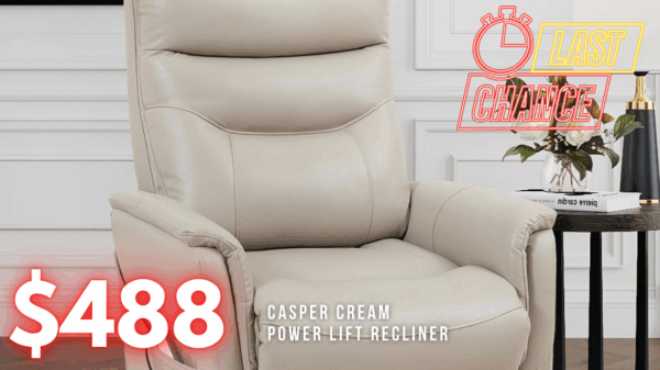 Last Chance Deal! - Casper Cream Power Lift Recliner
