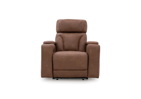 Clean-Slate Caramel Power Recliner w/ Adjustable Headrest - Image 4