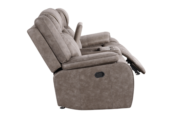 Griffin Brown Glider Reclining Loveseat - Image 3