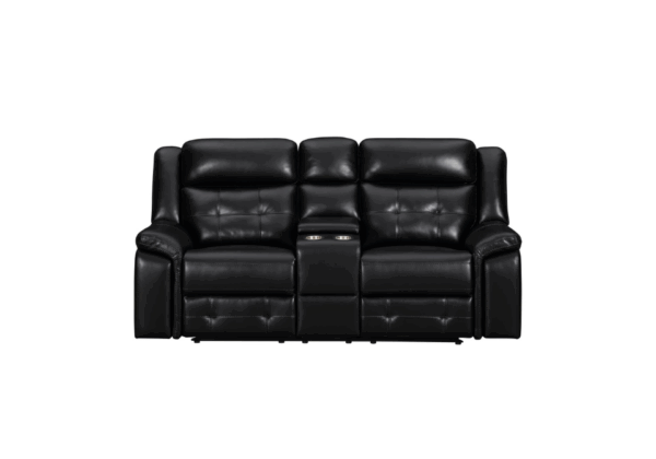 Shaw Black Loveseat - Image 2