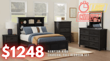 Last Chance Deal! - Hampton Kids Charcoal 4-Piece Full Bed Set