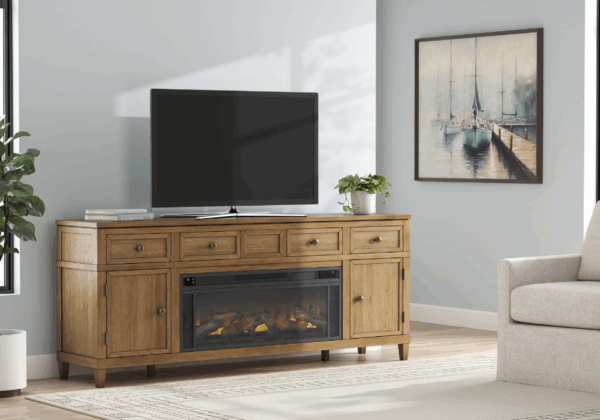 Sharlance Extra Large TV Stand w/ Fireplace - Image 3
