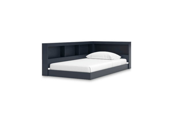 Simmenfort Navy Twin Bookcase Storage Bed