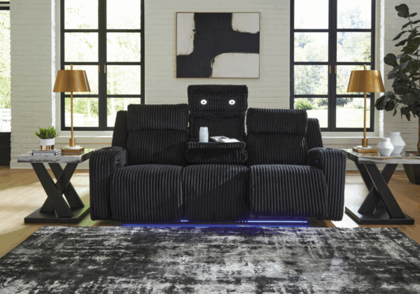 Forest Lake Black Power Sofa with Adjustable Headrest - Image 3