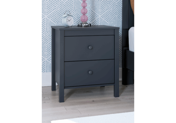Simmenfort Navy Two Drawer Nightstand - Image 3