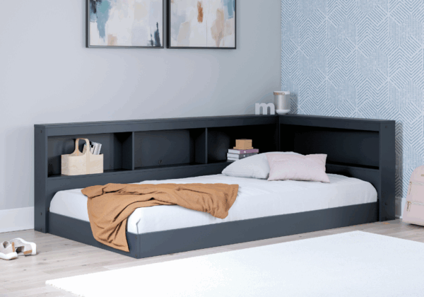 Simmenfort Navy Twin Bookcase Storage Bed - Image 3