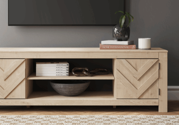 Cayboni Tan Large TV Stand - Image 3