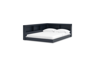 Simmenfort Navy Full Bookcase Storage Bed