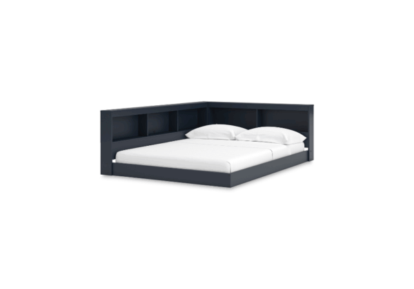Simmenfort Navy Full Bookcase Storage Bed