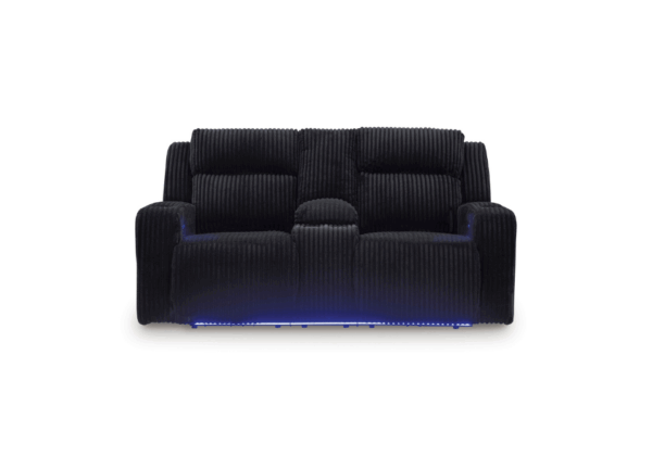 Forest Lake Black Power Loveseat with Adjustable Headrest - Image 2