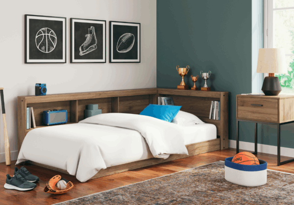 Deanlow Honey Twin Bookcase Storage Bed - Image 3
