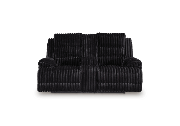 Rhines Falls Onyx Double Reclining Power Loveseat W/console - Image 2