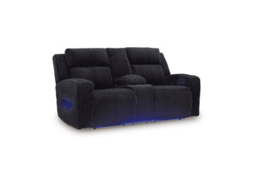 Forest Lake Black Power Loveseat with Adjustable Headrest