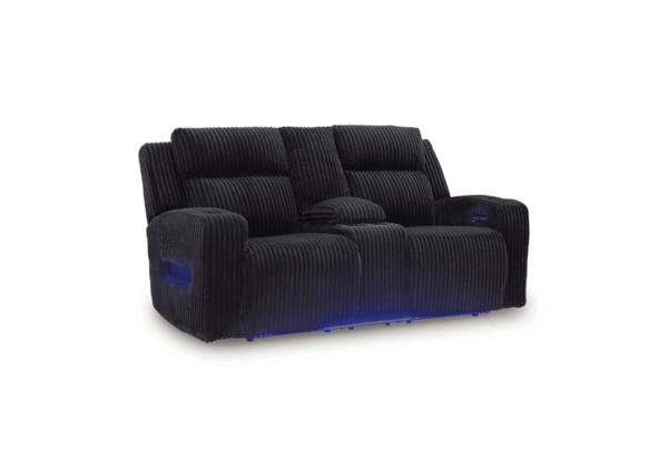 Forest Lake Black Power Loveseat with Adjustable Headrest