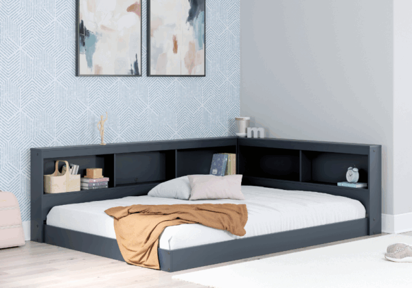 Simmenfort Navy Full Bookcase Storage Bed - Image 3