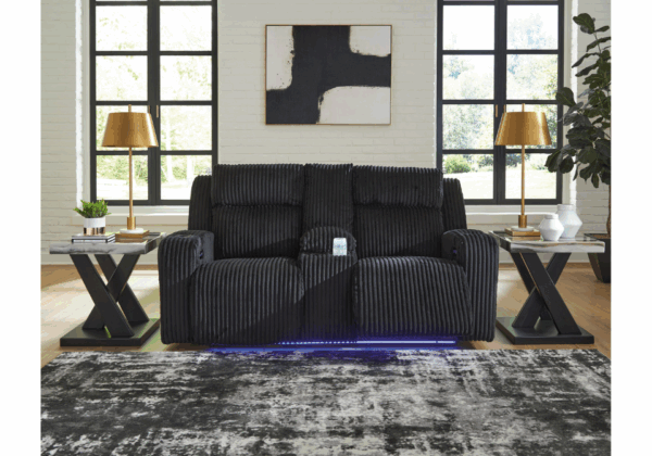 Forest Lake Black Power Loveseat with Adjustable Headrest - Image 3