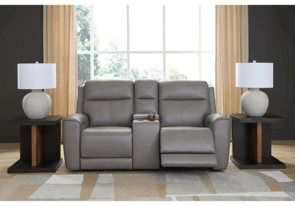 5Z-Comfort Coin Power Reclining Loveseat with Adjustable Headrest - Image 3