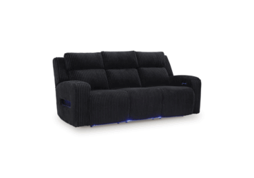 Forest Lake Black Power Sofa with Adjustable Headrest