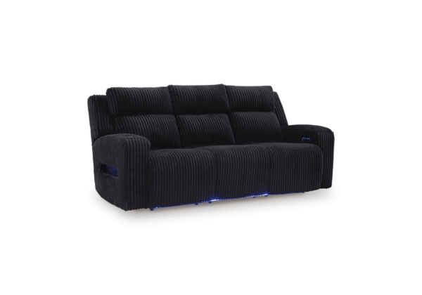 Forest Lake Black Power Sofa with Adjustable Headrest