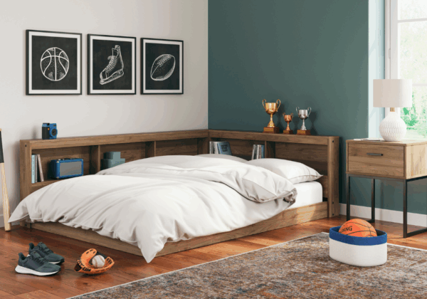 Deanlow Honey Full Bookcase Storage Bed - Image 3