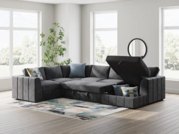 Armfield Pop-Up Sleeper Four-Piece Sectional with Storage Chaise