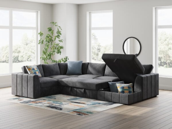 Armfield Pop-Up Sleeper Four-Piece Sectional with Storage Chaise