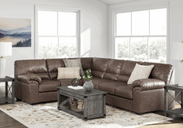 WillowBend Umber Three-Piece LAF Sofa Sectional