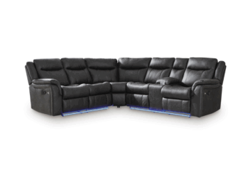 Sultan Meadow Black Two-Piece Reclining Sectional