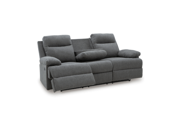 Side-Swipe Charcoal Reclining Sofa - Image 2