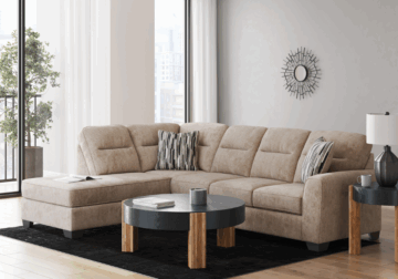 Olten Mocha Two-Piece Sectional with LAF Chaise