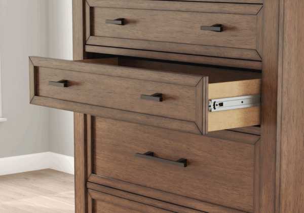 Taffenbrook Brown Five-Drawer Chest - Image 4