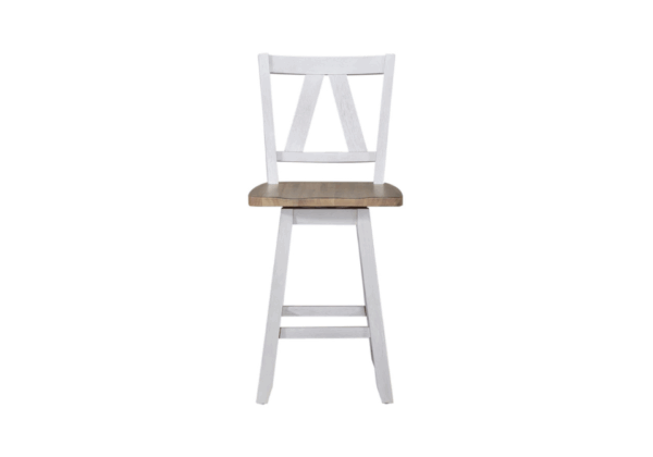 Lindsey Farm White Counter-Height Swivel Chair - Image 3